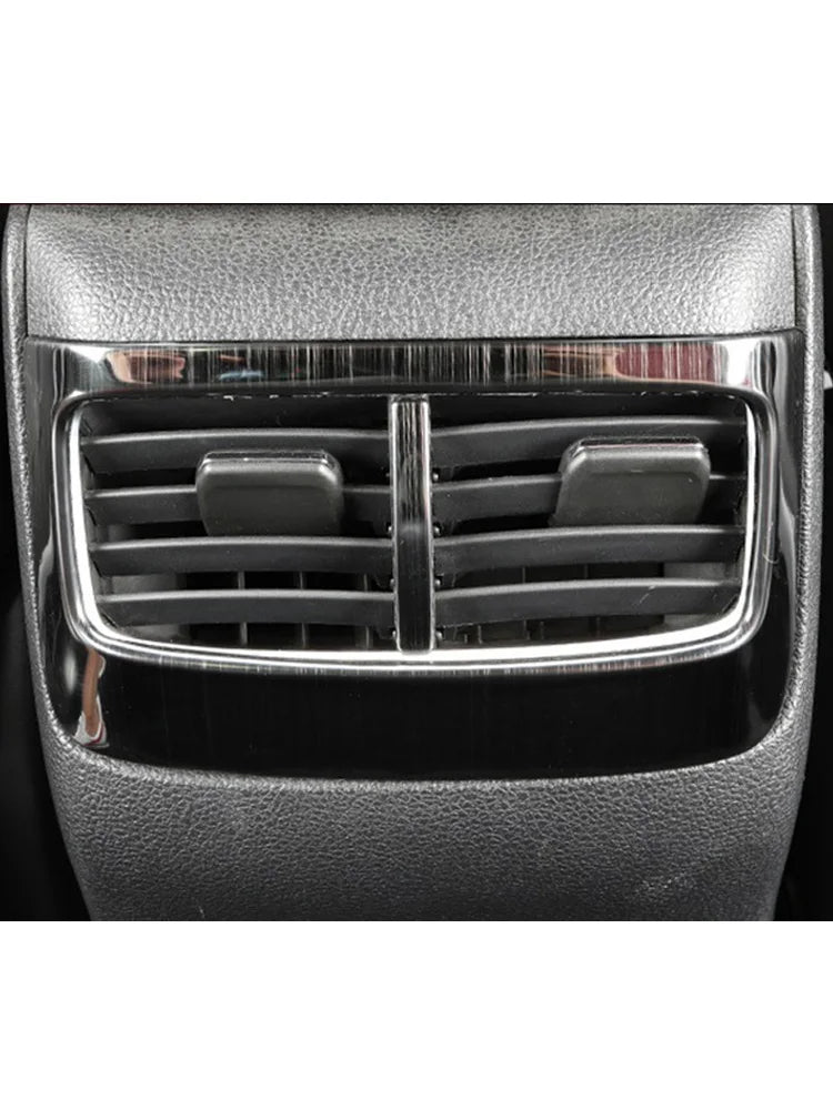 4X For MG HS 2018-2022 Car Air-conditioning outlet decoration frame Rear row USB decoration panel Stainless steel image 3