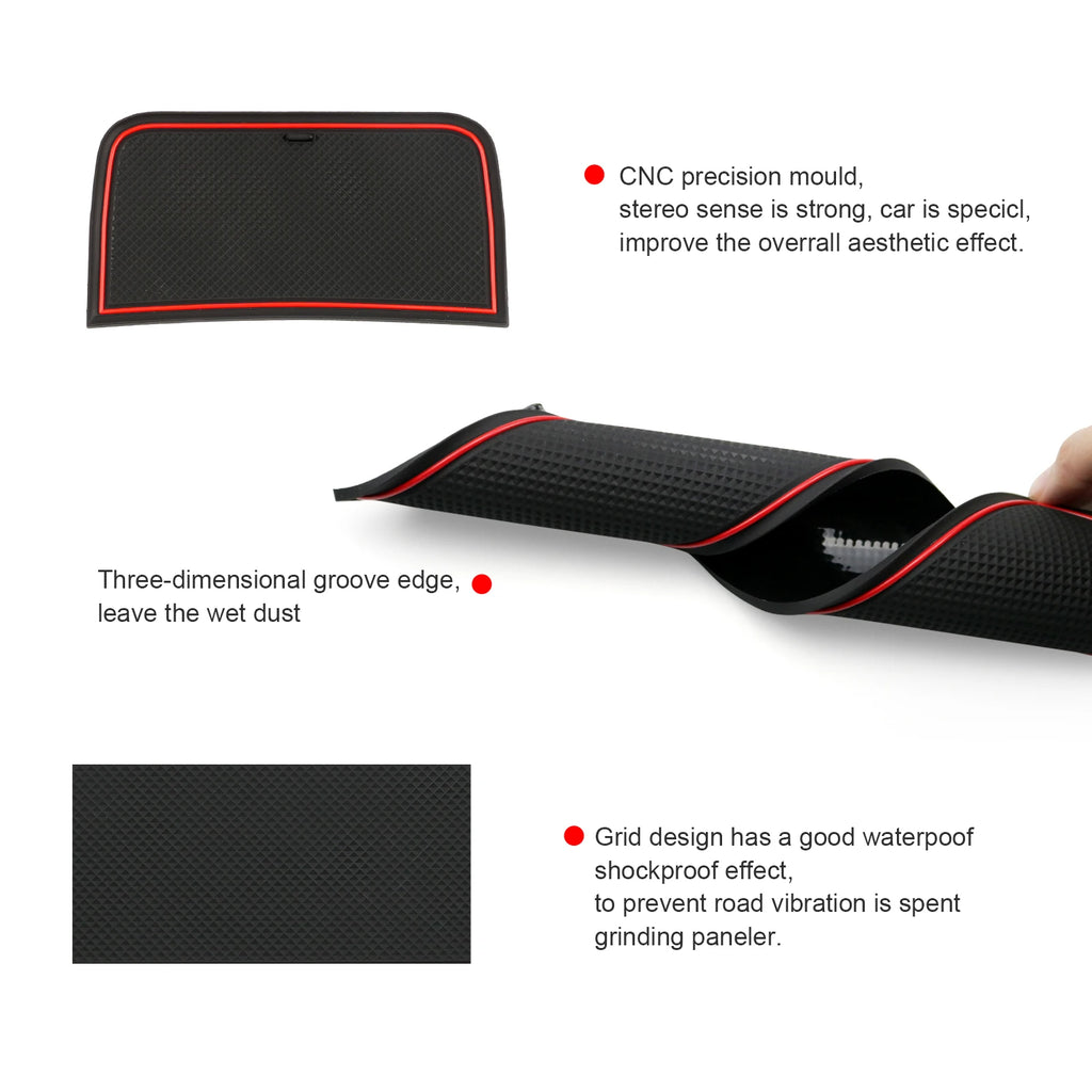 Door Groove Mat for MG ZS EV Facelift 2022 2023 2024 Car Anti-slip Mat Rubber Gate Slot Pads image 3