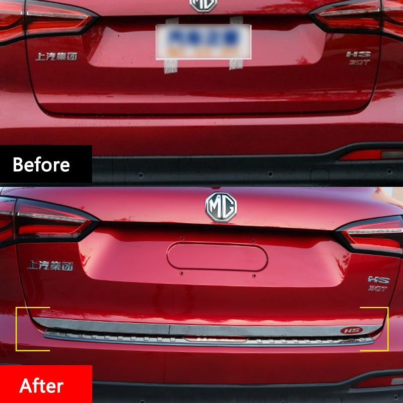 1X For MG HS 2018-2019 Car Modified decorative tailgate patch anti-collision bright strip image 1