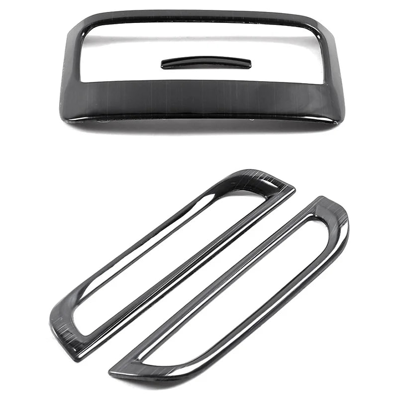 4X For MG HS 2018-2022 Car Air-conditioning outlet decoration frame Rear row USB decoration panel Stainless steel image 0