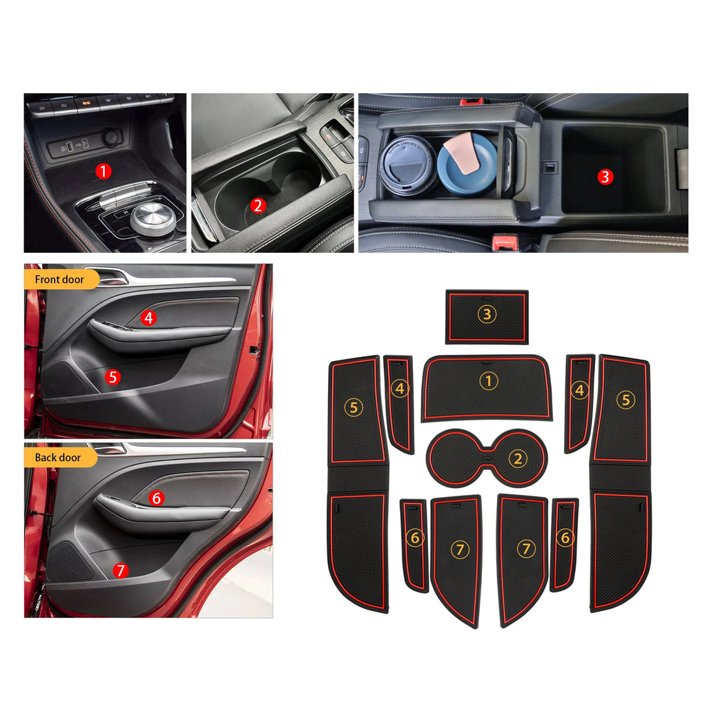 Door Groove Mat for MG ZS EV Facelift 2022 2023 2024 Car Anti-slip Mat Rubber Gate Slot Pads image 1