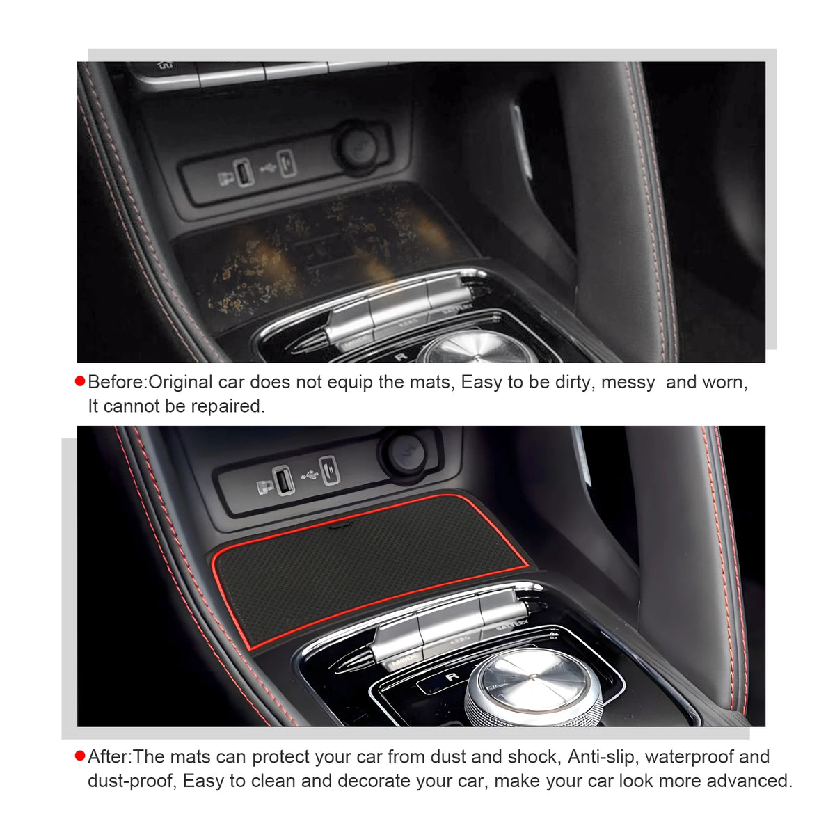 Door Groove Mat for MG ZS EV Facelift 2022 2023 2024 Car Anti-slip Mat Rubber Gate Slot Pads image 2