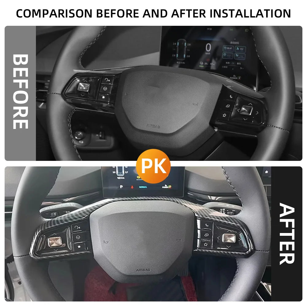 Carbon Fiber Car Steering Wheel Button Frame Trim for MG4 EV 2023 MG 4 MULAN image 1