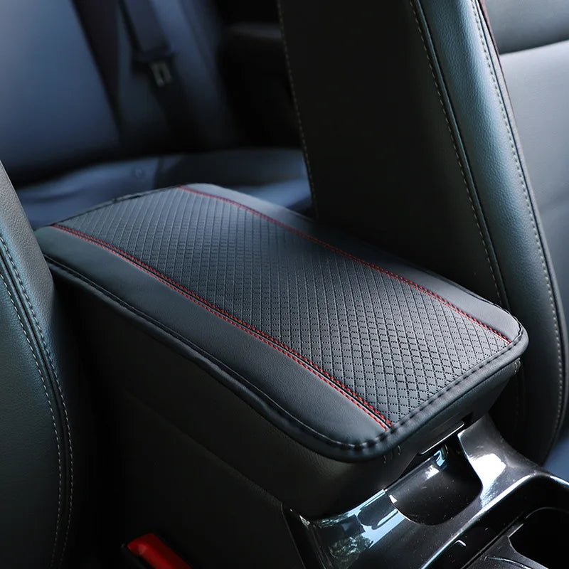 Car Armrest Box Pad Fiber Leather for MG Morris Garages 5 HS TF  550 42 6 ZT 7 3 ZR RX5 ZS 350 - red black image