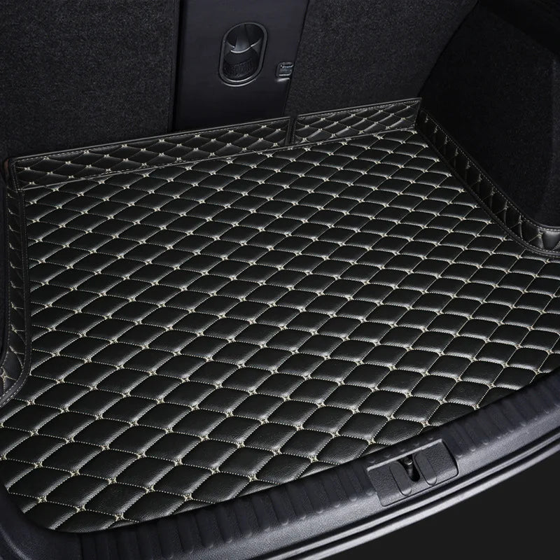 Artificial Leather Customized Car Trunk Mat for MG ZS EZS HS EHS MG 4 MULAN MG 5 MARVEL R - Black Beige, MG 5 image