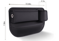 2 Pack Car Leather Cup Holder Gap Bag - Car Seat Gap Filler & Organizer, Adjustable Seat Gap Storage Box for Phones, Glasses, Keys, Cards (Brown Driver's + Passenger) - Black image