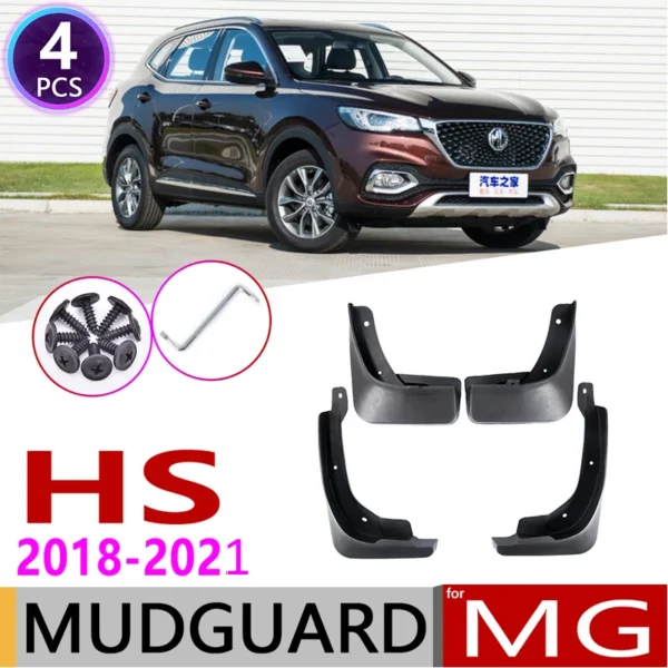 4 PCS Front Rear Car Mudflaps for MG HS MGHS 2018 2019 2020 2021 2022