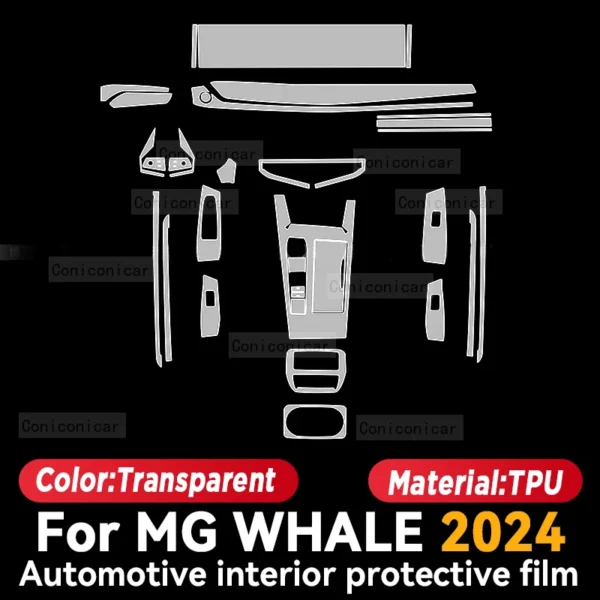 MG WHALE 2024 Gearbox Panel Anti-Scratch Protective Cover Repair Transparent TPU Film - Image 2