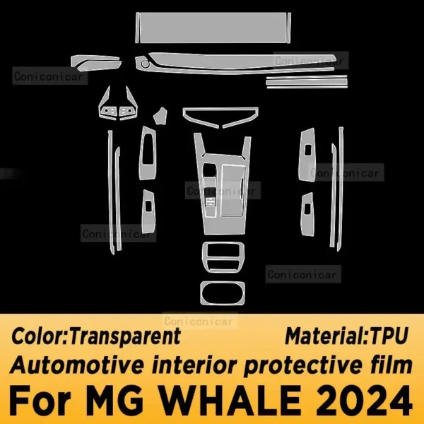 MG WHALE 2024 Gearbox Panel Navigation Screen Protective Cover Film Anti-Scratch Sticker Accessories - Image 2