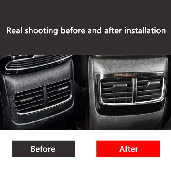 4X For MG HS 2018-2022 Car Air-conditioning outlet decoration frame Rear row USB decoration panel Stainless steel - Image 3