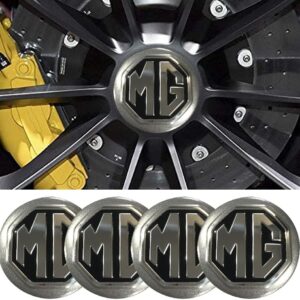 4pcs 2.22inch Car Logo ABS Material Wheel Center Cap Sticker Wheel Emblem Badge Logo Stickers (fit MG Silver)