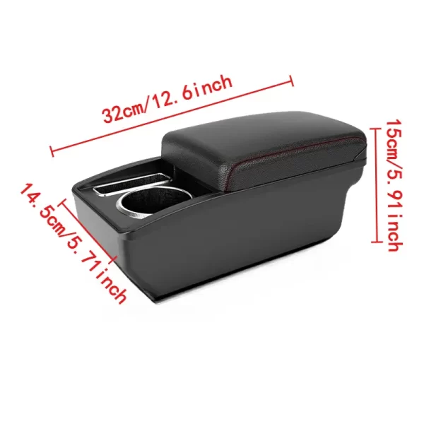 for MG ZS/Astor Fit Armrest Storage Box with Dual Compartments, Front Cup Holder & Phone Slot - Easy Install, Durable ABS Material, Black Design for Enhanced Organization - Image 3