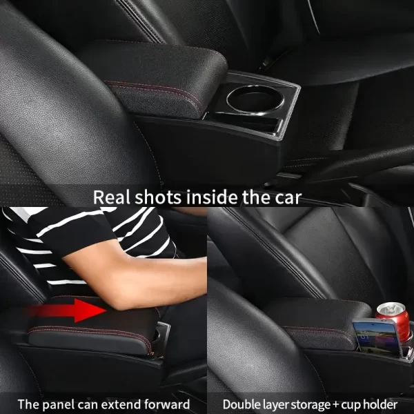 For MG ZS/for MG Astor - Center Console Storage Box with Cup Holder and Phone Slots, Easy Installation, Durable ABS Material, Modern Upgrade Accessory, Storage Box for Phon