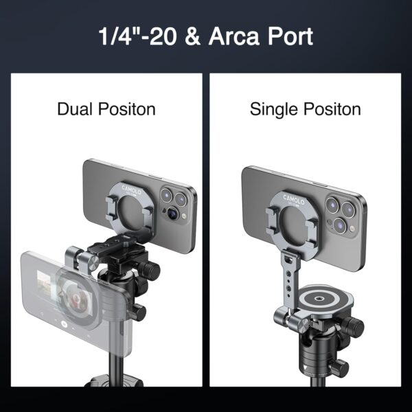 Dual Magnetic Phone Holder Compatiable with Magsafe for iPhone 16 15 14 13 12 Pro Max Plus Series, MG-02 Pro 1/4"-20 Tripod Mount, Gym Magnetic Phone Stand Travel - Image 6