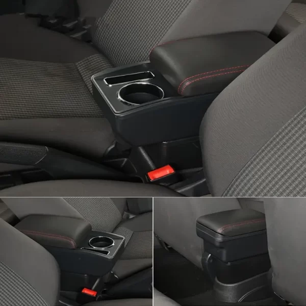 for MG ZS/Astor Fit Armrest Storage Box with Dual Compartments, Front Cup Holder & Phone Slot - Easy Install, Durable ABS Material, Black Design for Enhanced Organization - Image 7